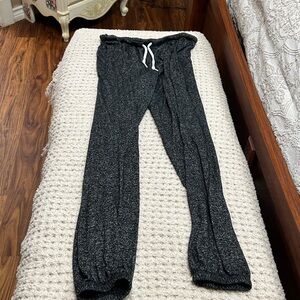 Pink Cozy Black Pajama Pants